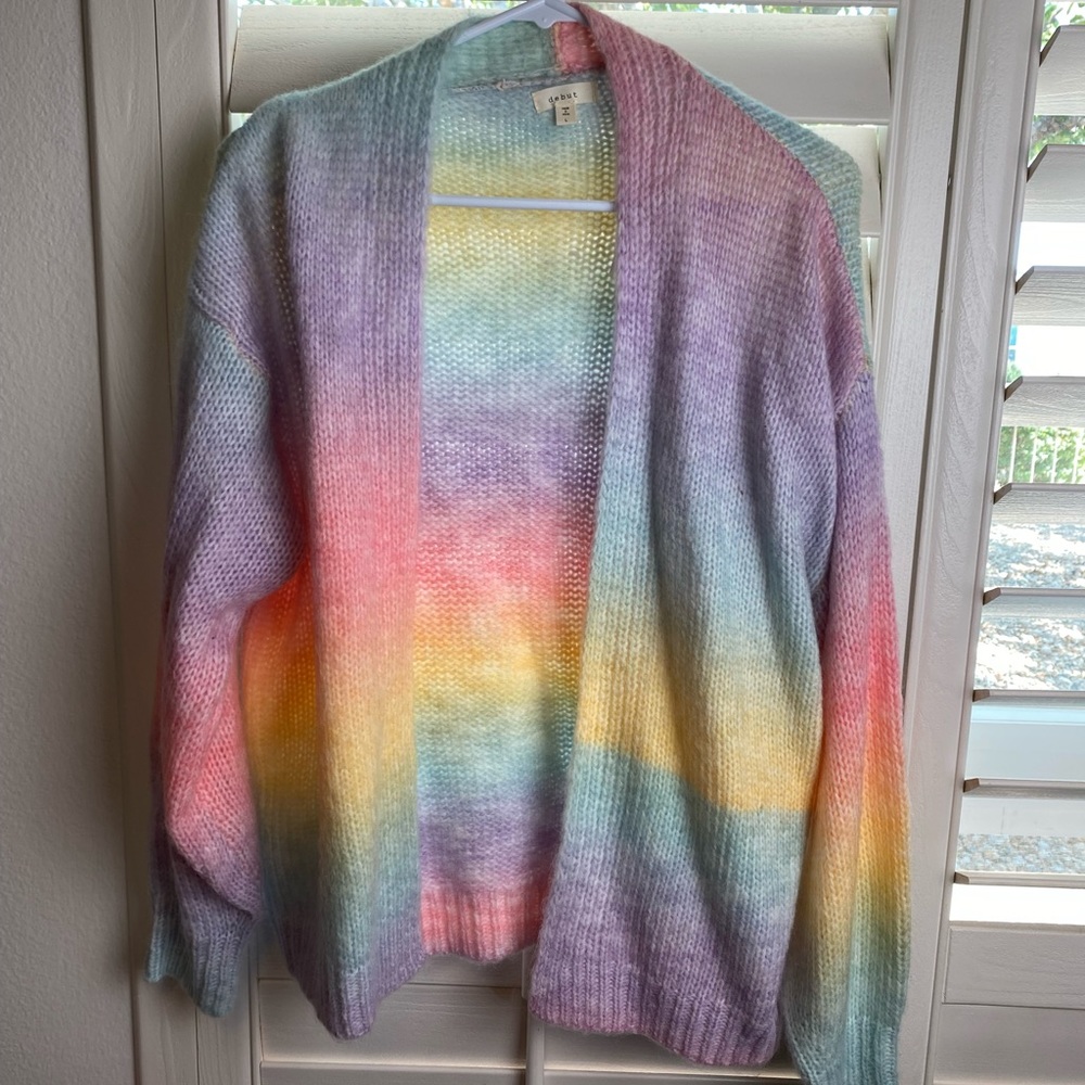 Rainbow cardigan barely worn!